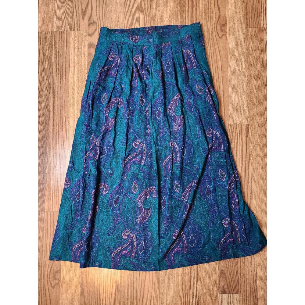 Vintage 90's H. Apparel Co. Paisley Midi Skirt